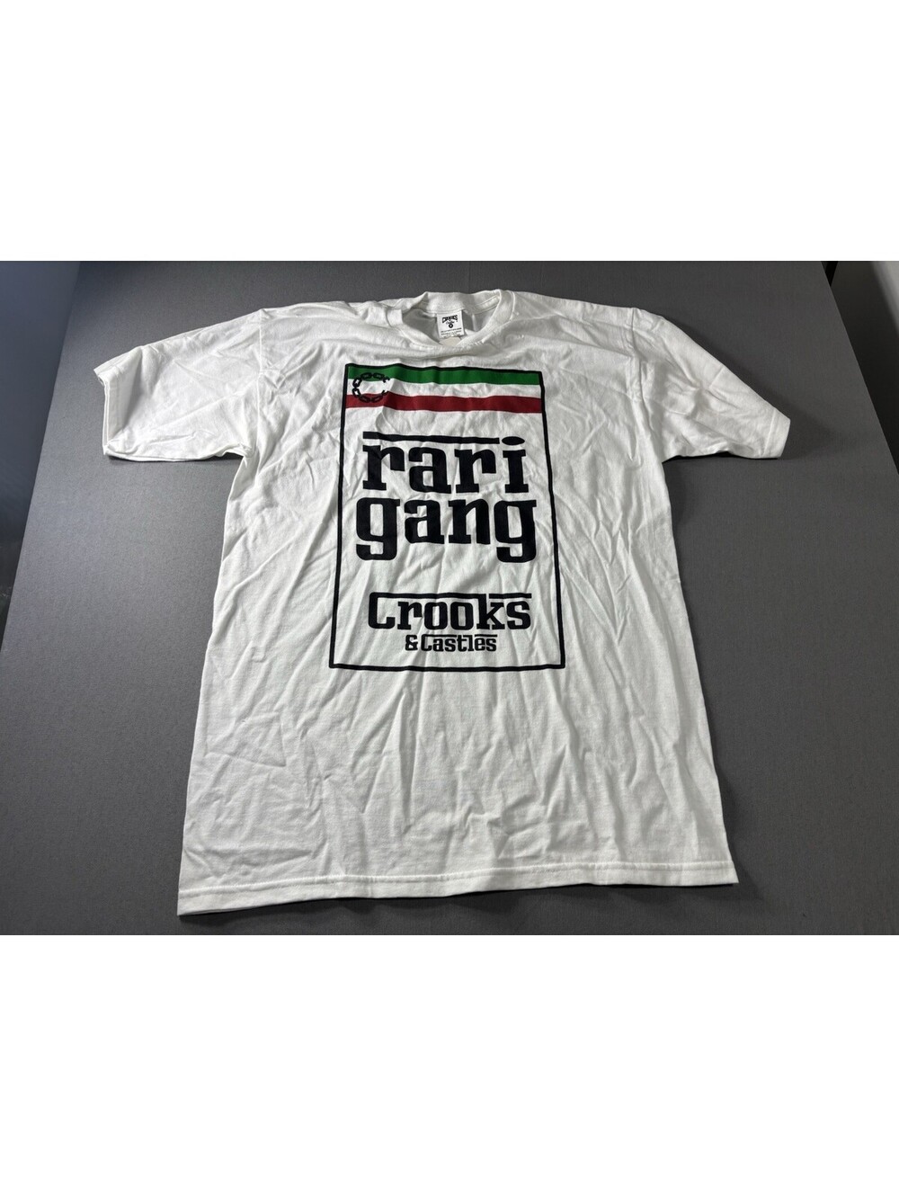 Crooks & Castles “Rari Gang” White Short Sleeve T-Shirt -M NWT